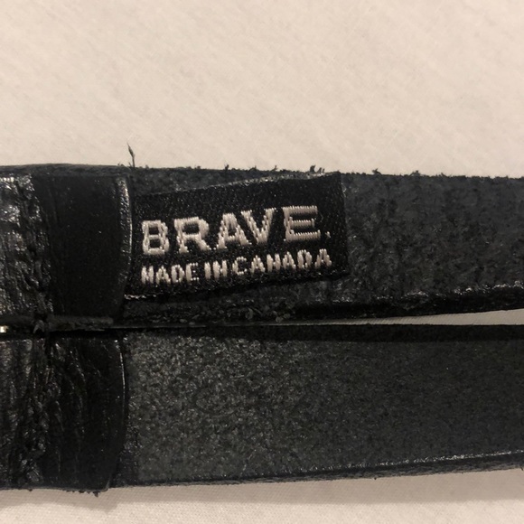 (36) Brave black leather belt - Picture 4 of 9